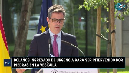 Bolaños ingresado de urgencia para ser intervenido por piedras en la vesícula