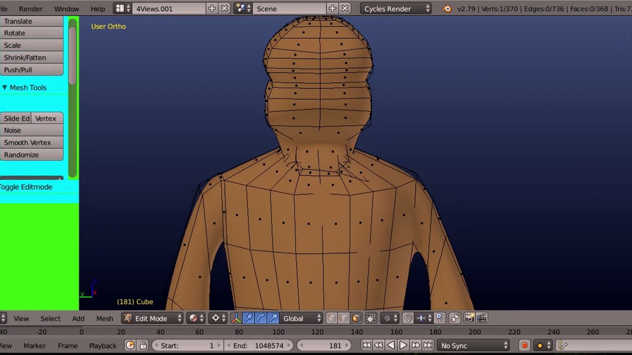 Character Speed Build in Blender# Legs, Nose and Body