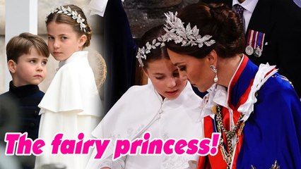 The fairy princess Charlotte is as beautiful as an angel at the coronation of King Charles