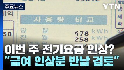 이번 주 전기요금 인상하나...한전 "급여 인상분 반납" / YTN
