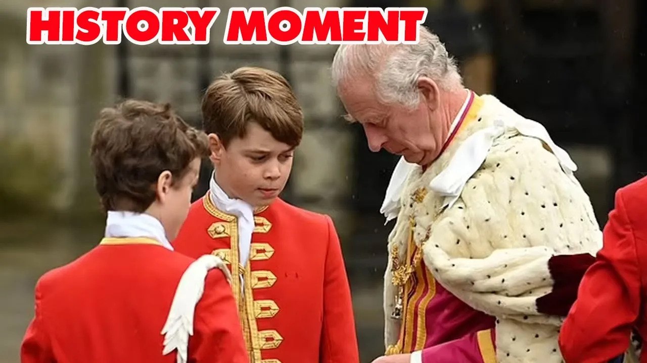 HISTORY moment: Prince George solemnly walks beside King Charles during his coronation
