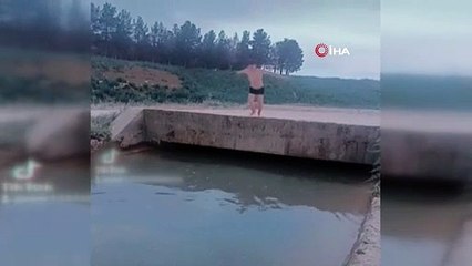 TikTok için yaptı canından oldu! İşte, sulama kanalına atlayan gencin son görüntüsü