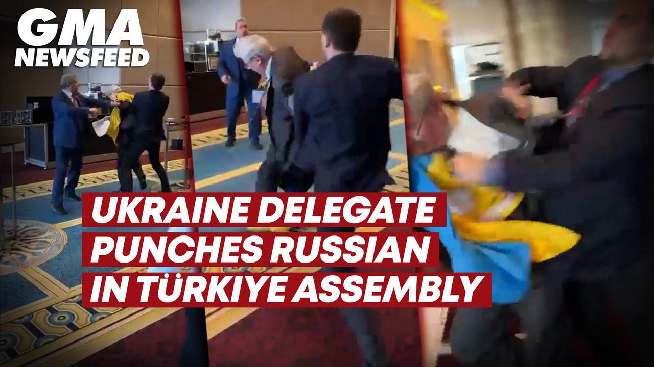 Ukraine delegate punches Russian in Türkiye assembly | GMA News Feed