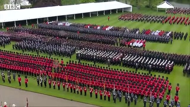 Troops perform Royal Salute in Buckingham Palace garden following King Charles Coronation - BBC News