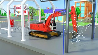 Excavator and Water Tank Truck for Kids  Swimming Pool Construction_1080p