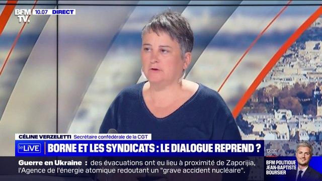 Syndicats à Matignon: La première des exigences de l'intersyndicale sera le retrait de la réforme des retraites maintient Céline Verzeletti (CGT)