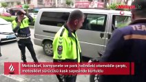 Kaskı sayesinde ölümden döndü