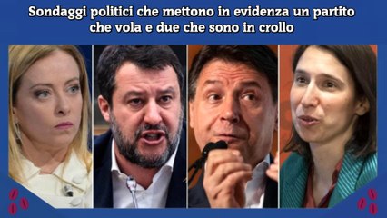 Sondaggi politici che mettono in evidenza un partito che vola e due che sono in crollo