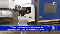 Realizan operativo contra conductores que cruzan la berma central de la avenida Ramiro Prialé