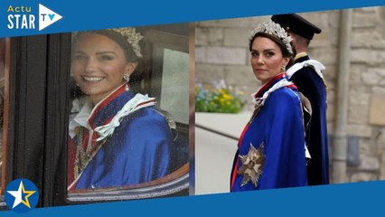 Kate Middleton : longue robe blanche et cape bleu roi, elle illumine le couronnement de Charles III