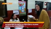 Soledad Balán emitió su voto en el Colegio Inmaculada Concepción