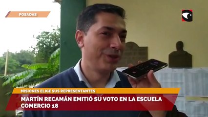 Martín Recamán emitió su voto en la escuela Comercio 18