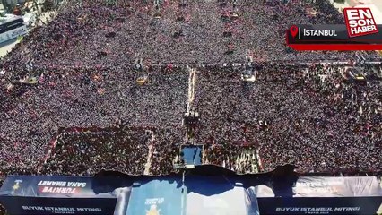 Büyük İstanbul Mitingi'nin drone görüntüsü