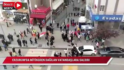 Mitingden dağılan vatandaşlar sözlü ve taşlı saldırıya uğradı