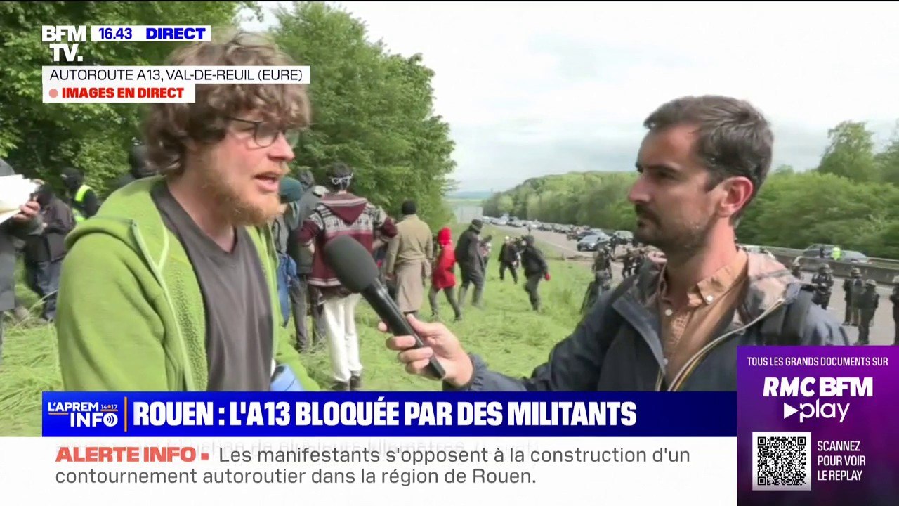Blocage de l'autoroute A13: "L'idée est de montrer à quel point les autoroutes fragmentent les milieux naturels", affirme ce porte-parole du mouvement