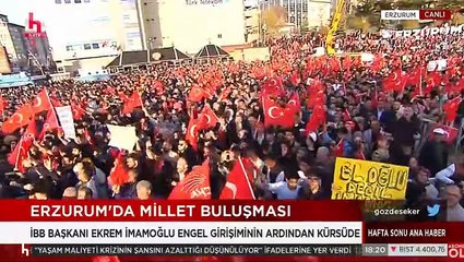 Erzurum'da Ekrem İmamoğlu'nun mitingine taşlı saldırı