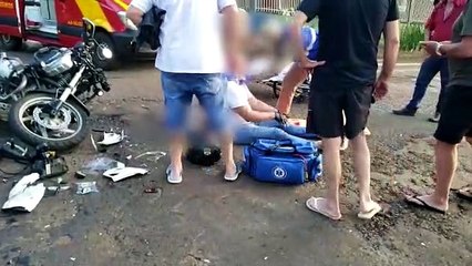 Motociclista fica ferido em acidente de trânsito no Cancelli