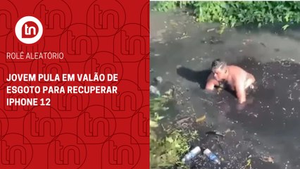 Jovem é hospitalizado após pular em valão de esgoto para recuperar iPhone 12