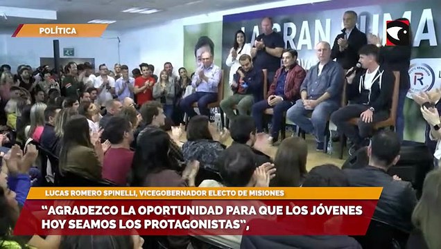 “Agradezco la oportunidad para que los jóvenes hoy seamos los protagonistas”, dijo Lucas Romero Spinelli, vicegobernador electo de Misiones