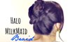 How to Do A Halo MilkMaid Braid Tutorial   Cute Braids Hairstyles   Braided Updo for Medium Long Hair