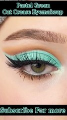 Pastel Green Cut Crease Eyemakeup #cutctease, #eyemakeup, #shorts , #viralvideos