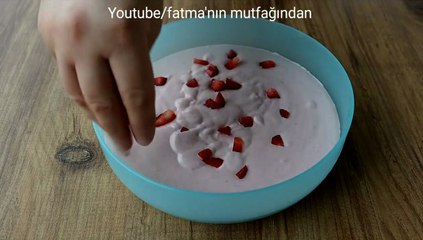 Saatlerce KARIŞTIRMAK YOK 3 Malzemeli ORİJİNAL DONDURMA Hemde Çilekli