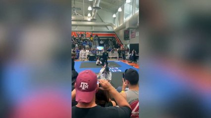 Facebook's Mark Zuckerberg appears to get grumpy with a ref - after losing a jiu-jitsu bout