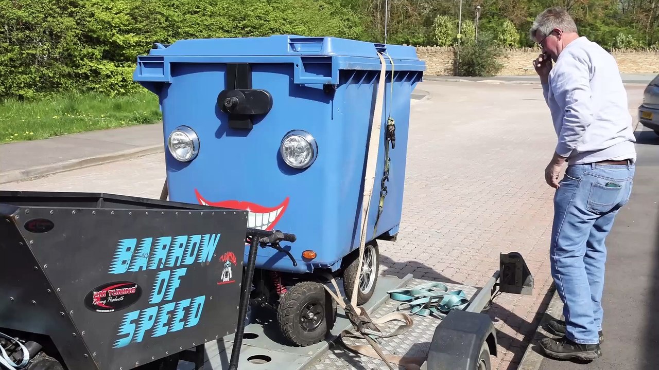 Man builds 8mph wheelie bin