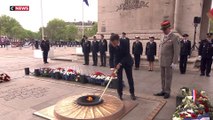 Cérémonies du 8-Mai : Emmanuel Macron a ravivé la flamme du soldat inconnu