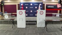 Yüksek Seçim Kurulu binasında oy verme sürecine ilişkin temsili oy verme kabinleri kuruldu