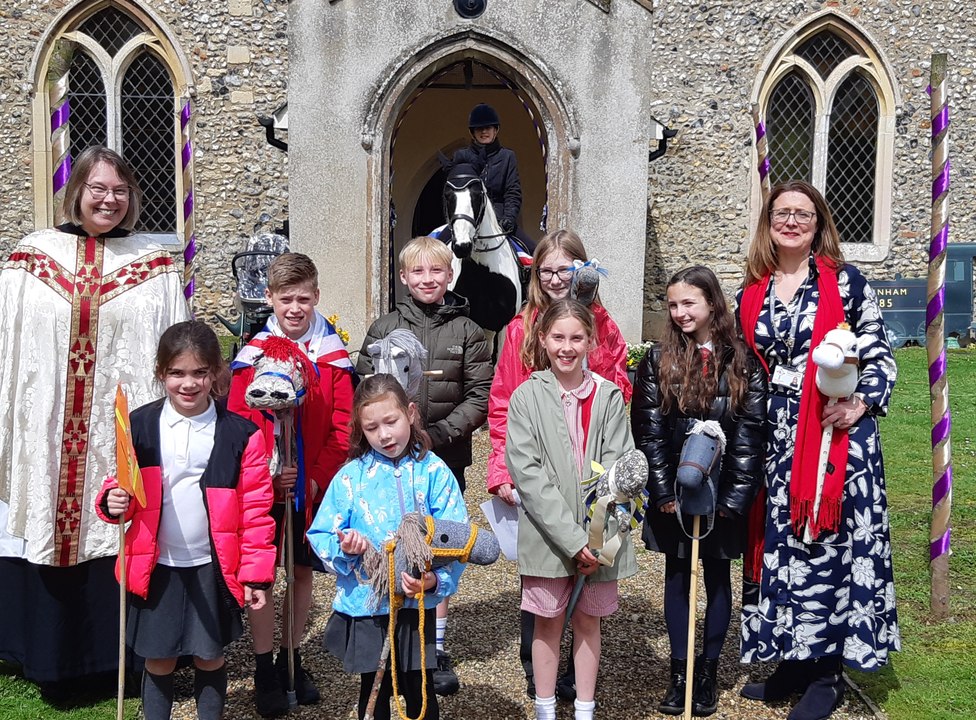 Barnham School's Coronation procession
