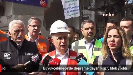 Büyükçekmece'de depreme dayanıksız 5 blok yıkıldı