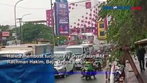 Hujan Deras, Fly Over Arif Rachman Hakim Depok Banjir, Lalu Lintas Macet