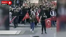 Genç kız, Türk Bayrağı’nı yerde bırakmadı