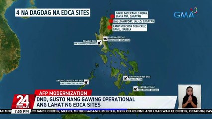 DND, gusto nang gawing operational ang lahat ng EDCA sites | 24 Oras