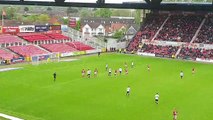 Dom Telford scores penalty for Crawley Town against Swindon Town