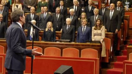 Morandi in Senato canta "Fratelli d'Italia" davanti a Mattarella