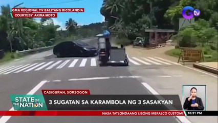 Tatlo, sugatan sa karambola ng 3 sasakyan | SONA
