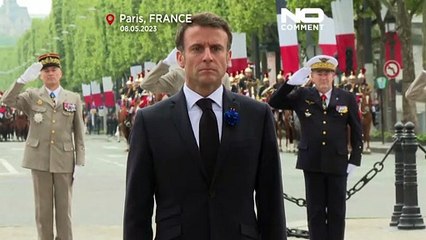 WATCH: Macron lays wreath at Tomb of the Unknown Soldier for Victory in Europe Day