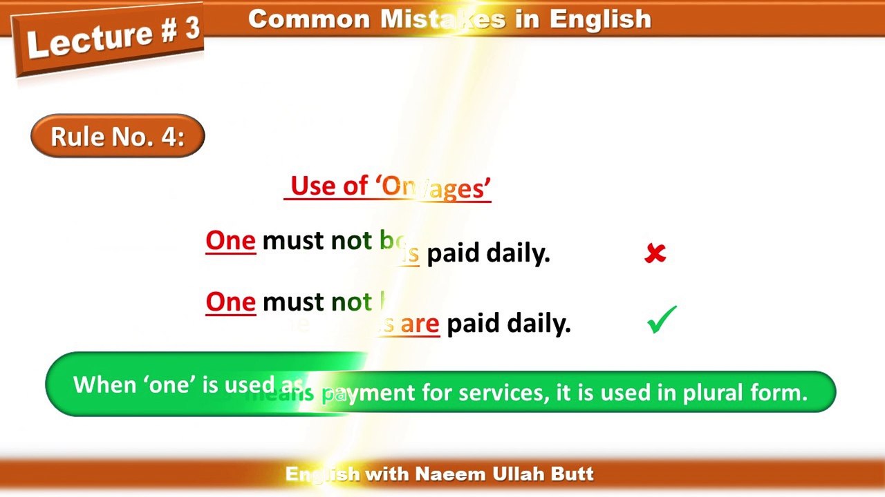 Common Mistakes in English - Lecture # 3