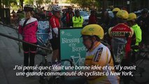 A New York, des cyclistes bénis à l'église pour les protéger des accidents