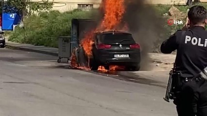 Maltepe'de araç alev topuna döndü