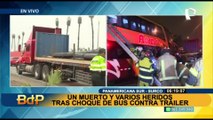 Surco: un muerto y 25 heridos tras choque de bus contra un tráiler