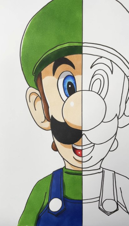 Dessin de luigi au feutre ohuhu