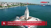 11 Mayıs’ta ziyarete açılacak olan Kız Kulesi dron ile havadan görüntülendi