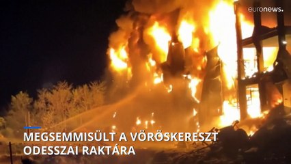 Elpusztította egy orosz rakéta a Vöröskereszt odesszai raktárát