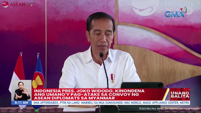 Indonesia Pres. Joko Widodo, kinondena ang umano'y pag-atake sa convoy ng Asean Diplomats sa Myanmar | UB