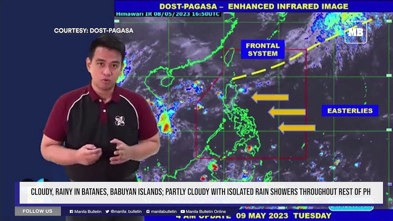 Cloudy, rainy in Batanes, Babuyan Islands; partly cloudy with isolated rain showers throughout rest of PH