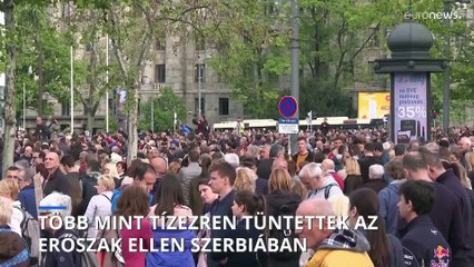 Több mint tízezren tüntettek Belgrádban az erőszak ellen