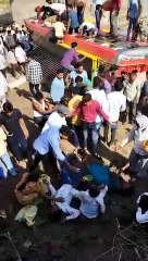 Passenger bus fell from the bridge near Dongargaon